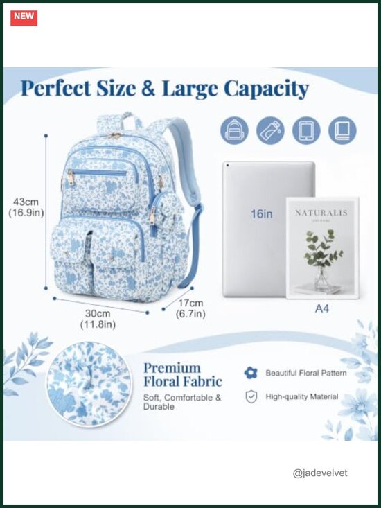 Corduroy School Backpack with Removable Bow Pouch Padded Straps